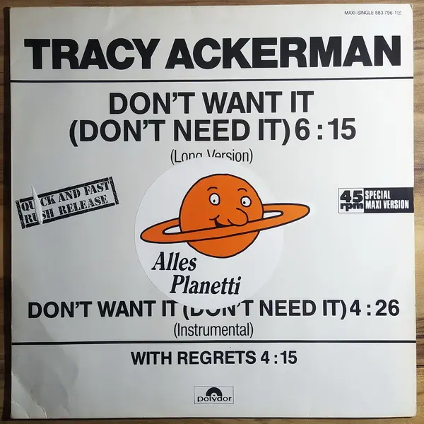 Tracy Ackerman - Don't Want It (Don't Need It) (1986)