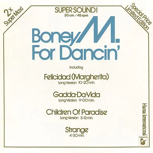 Boney M. - For Dancin' (12'' Maxi-Single, Limited Edition, Promo) (1980)