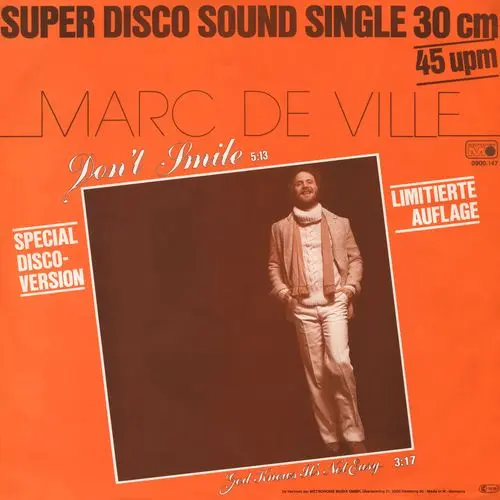 Marc De Ville - Don't Smile (Special Disco-Version) (Limited Edition) (12'' Single) (1979)